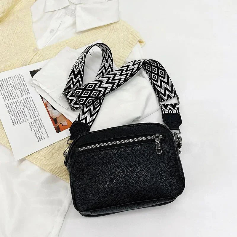 Fashion Trendy 3 Zipper Sling Bag