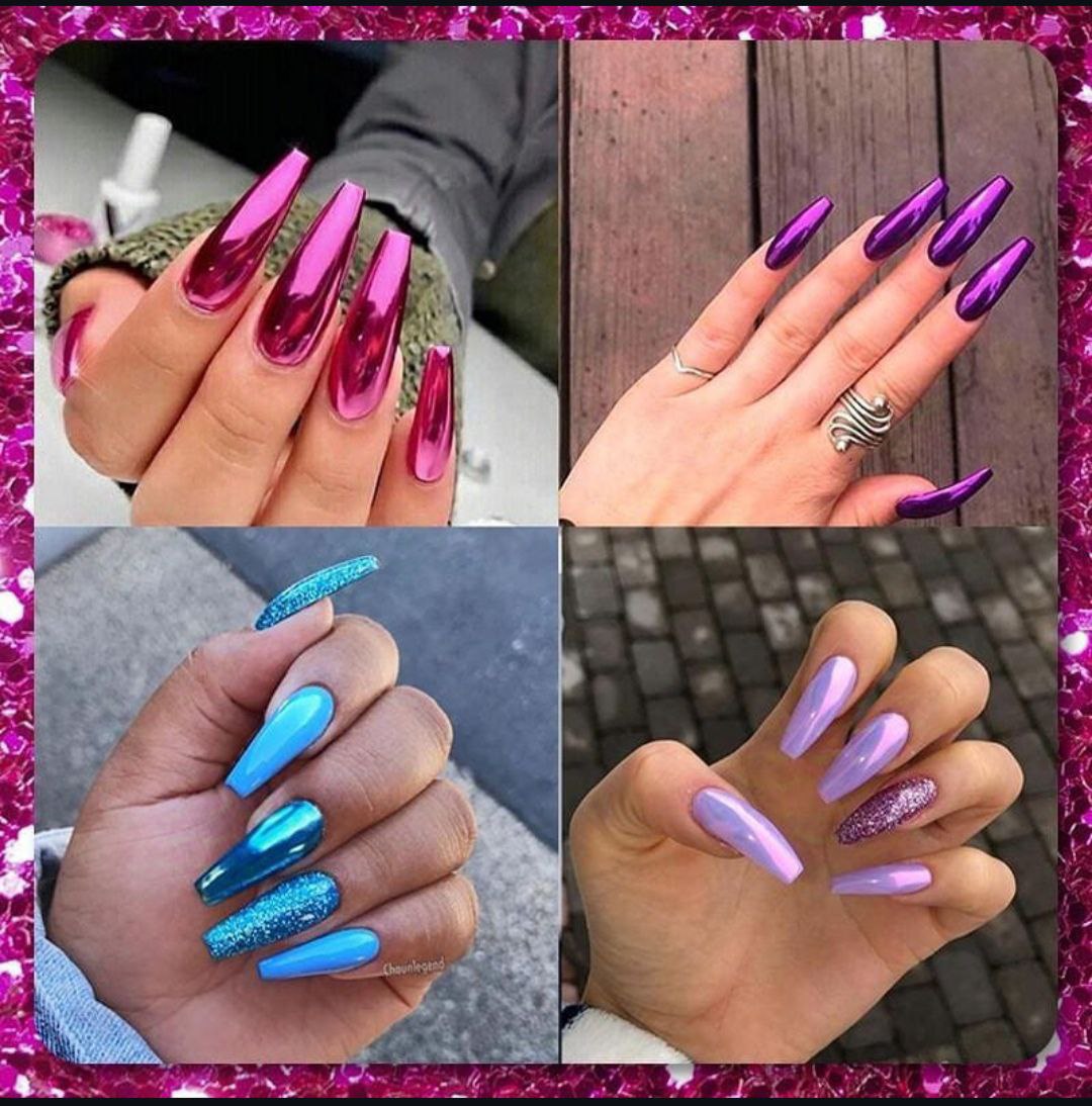 Metallic Mirror Finish Glass Nail Polish Pack Of 4