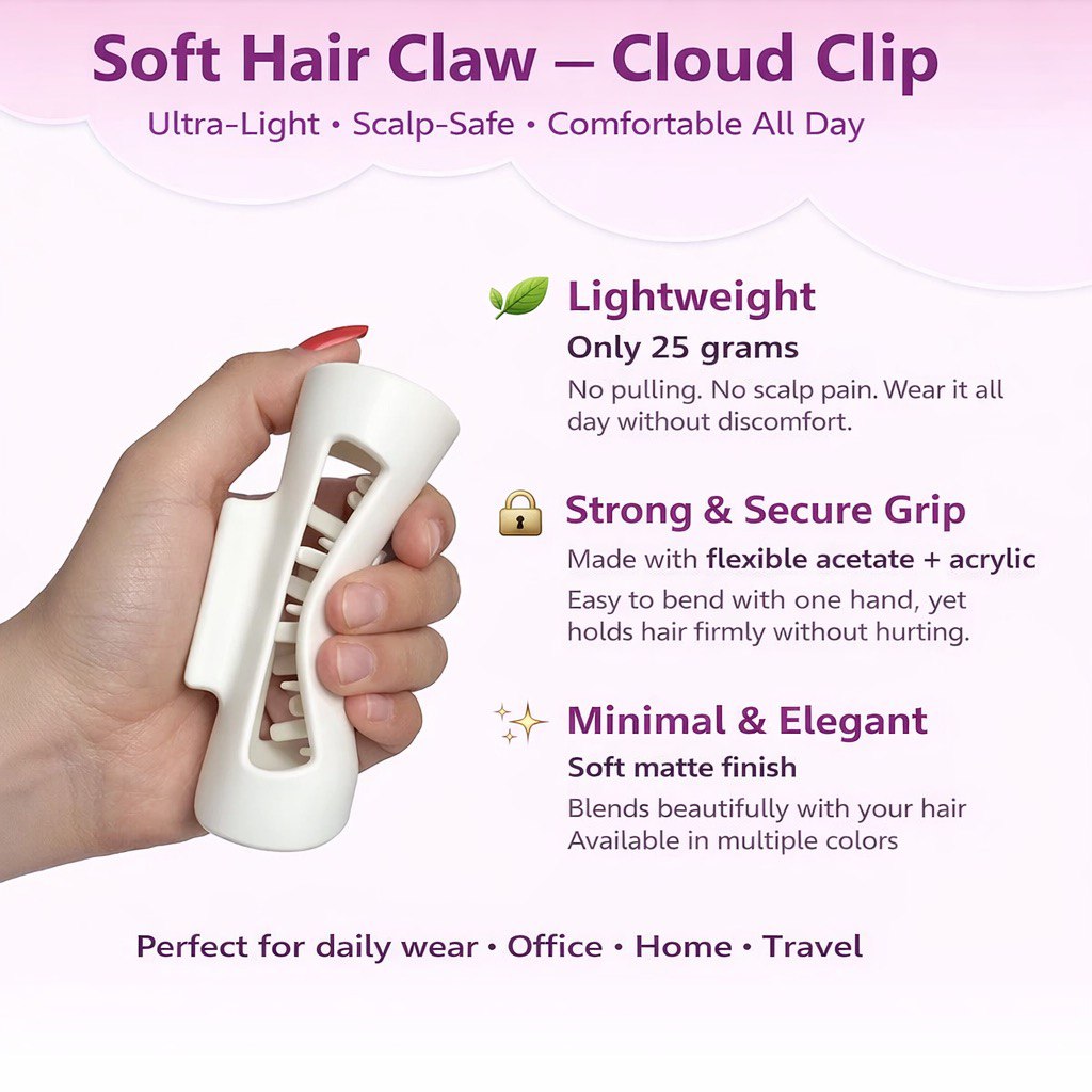 Unbreakable Hair Claw Clips Pack Of 3