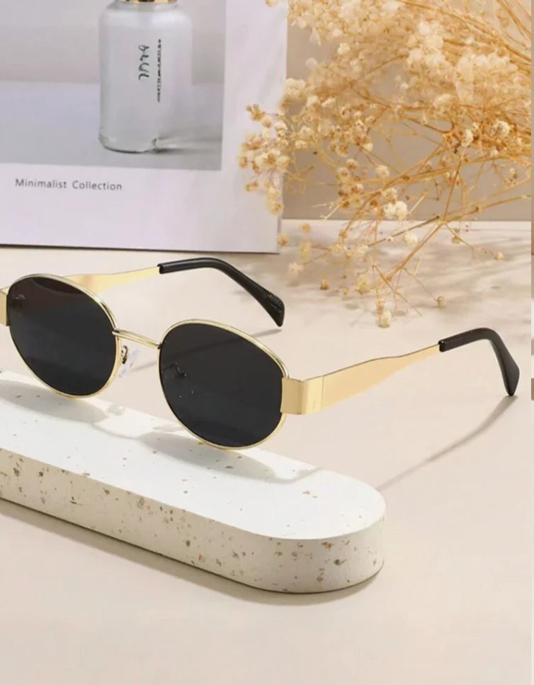 Vintage Oval Metal Frame Glasses Unisex