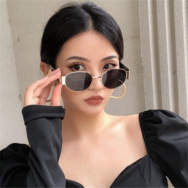 Vintage Oval Metal Frame Glasses Unisex