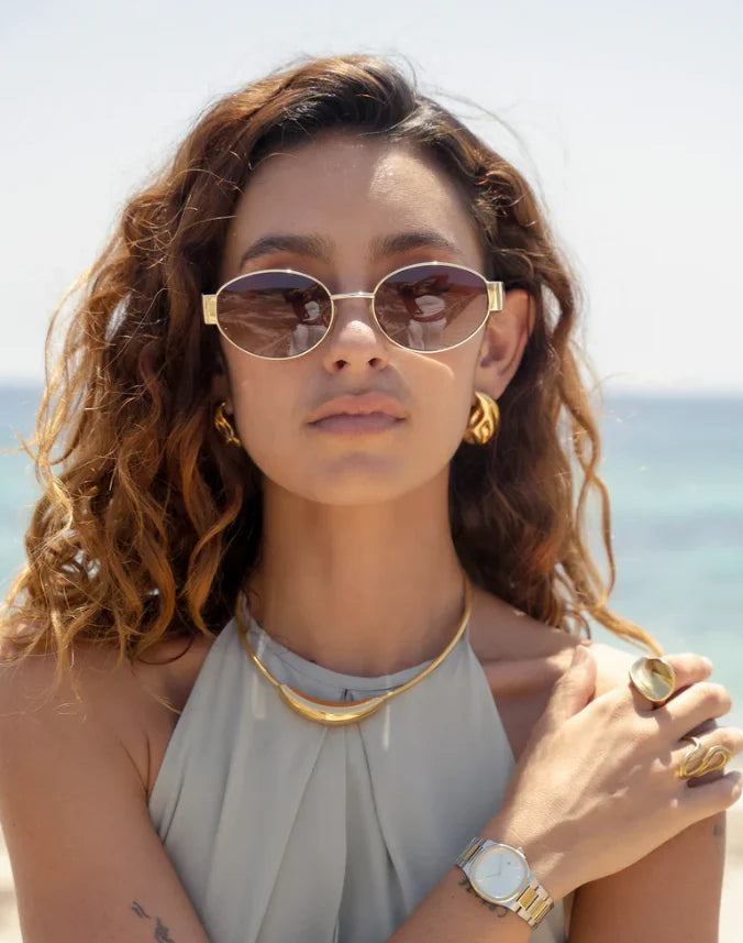 Vintage Oval Metal Frame Glasses Unisex
