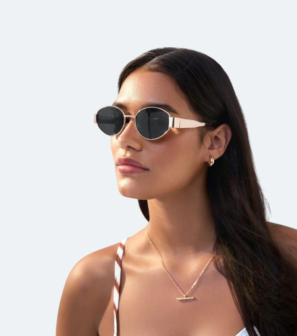 Vintage Oval Metal Frame Glasses Unisex