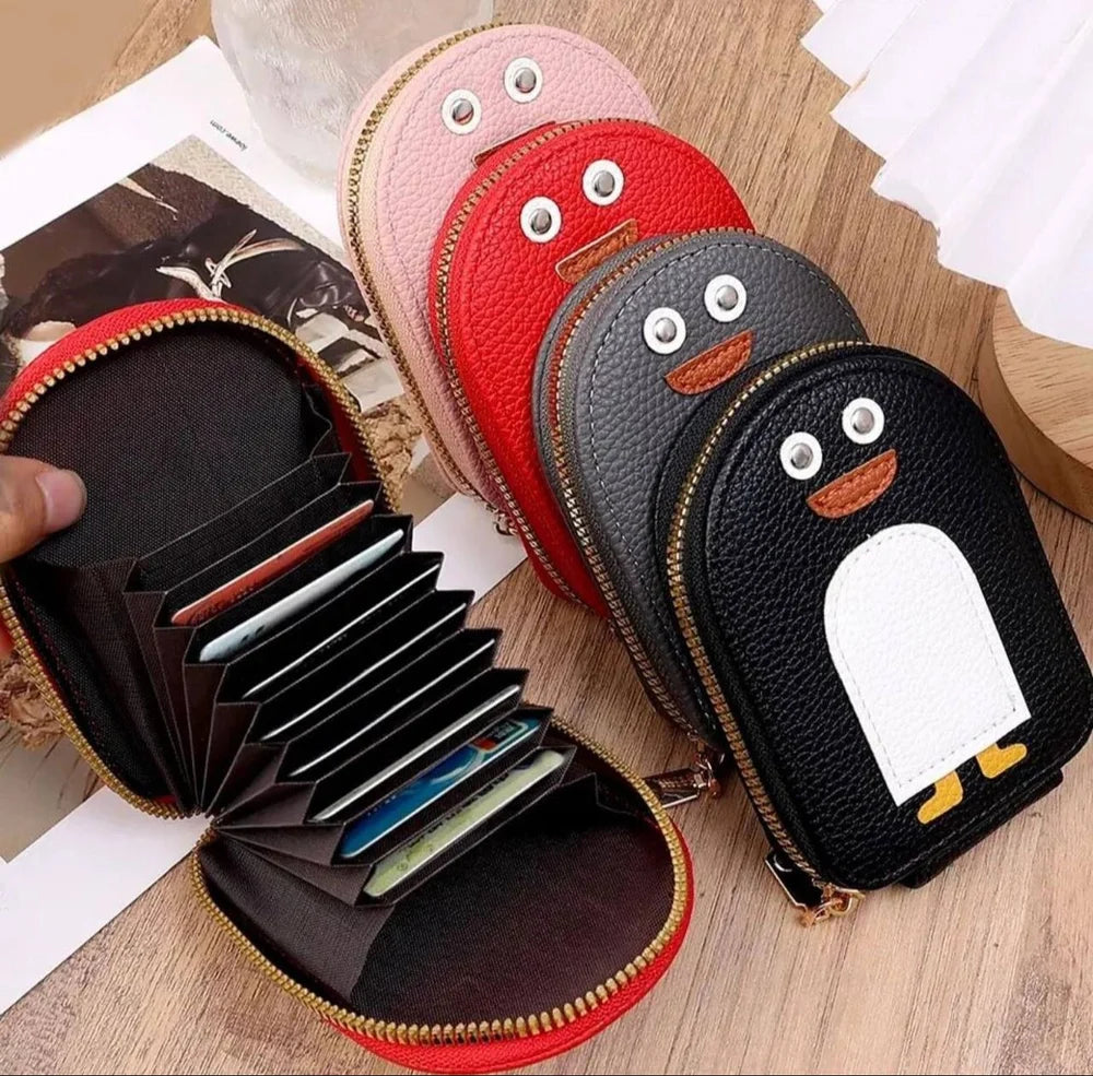 Penguin RFID Leather Card Wallet