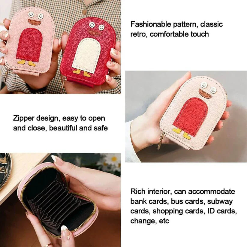 Penguin RFID Leather Card Wallet