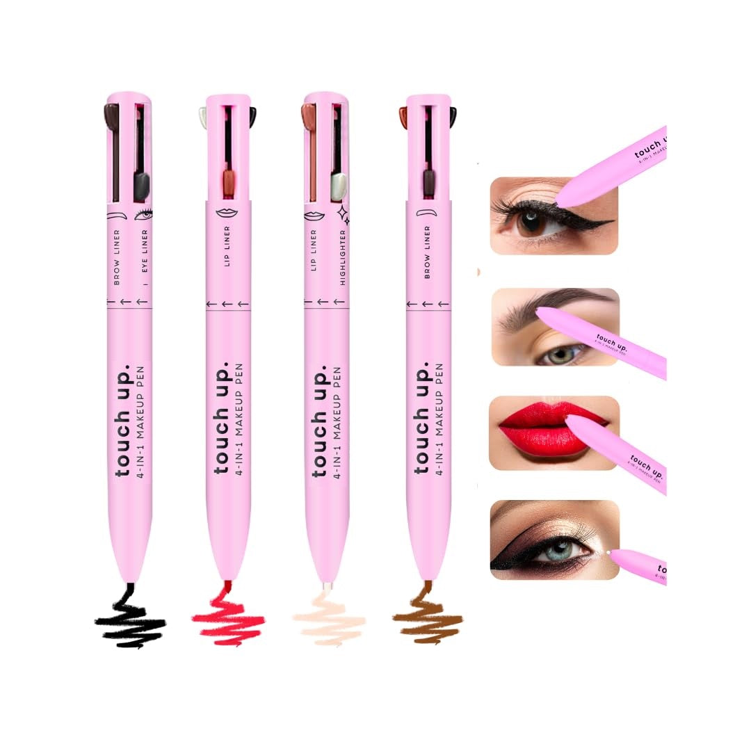 Multipurpose 4-in-1 Waterproof Makeup Pen - Eyeliner, Lip Liner, Eyebrow Pencil and Highlighter