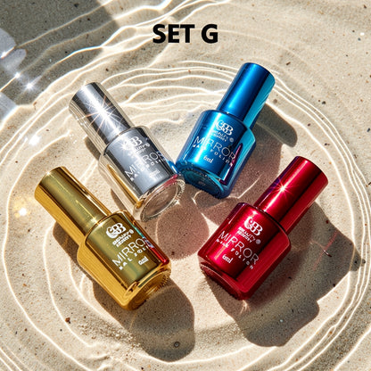 Metallic Mirror Finish Glass Nail Polish Pack Of 4