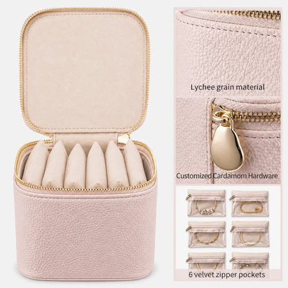 Travel Jewellery Organizer with 6 Zipper Pouches