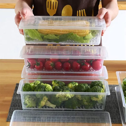 Multipurpose Fridge Storage Box With Drain Plate Pack Of 6