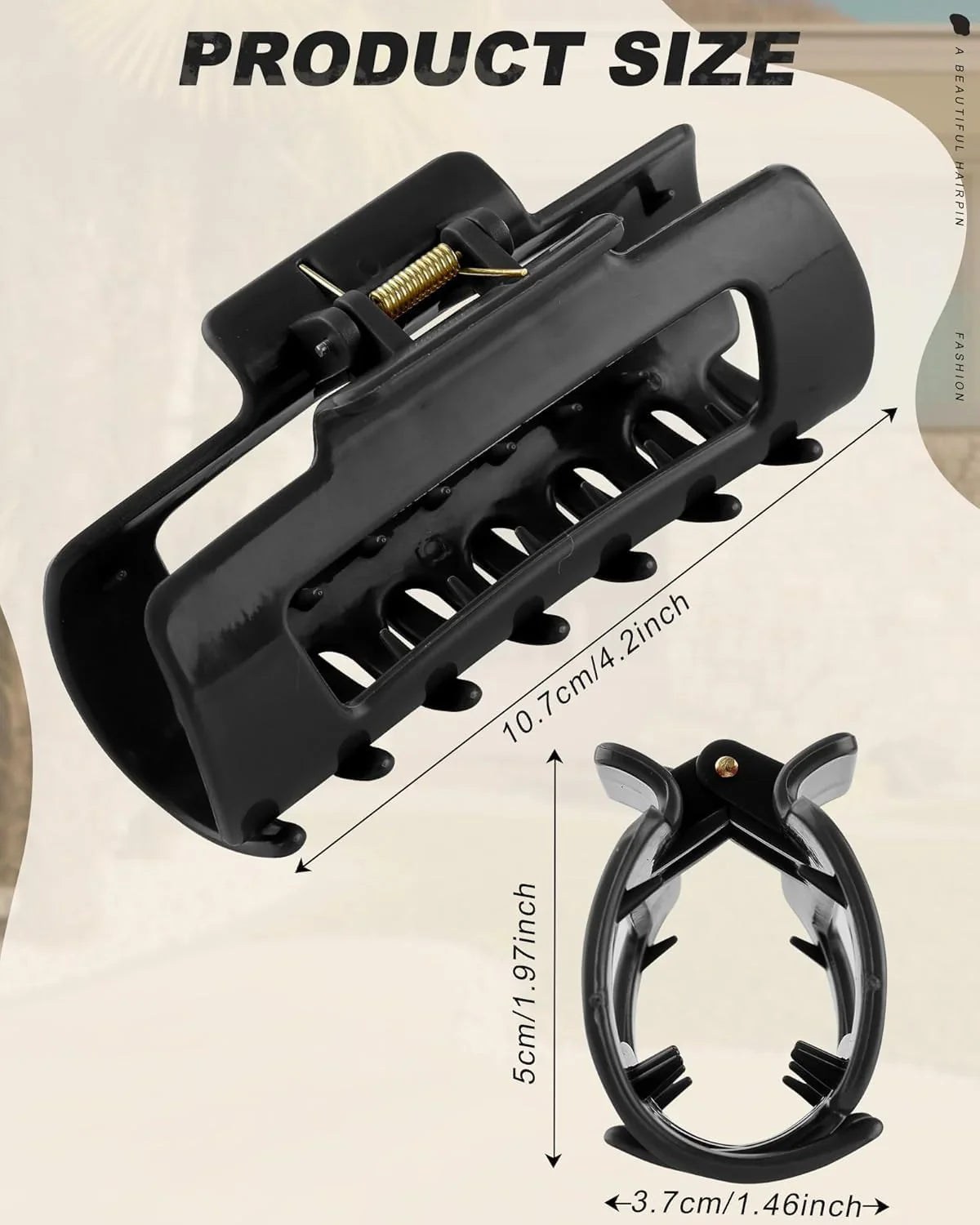 Unbreakable Hair Claw Clips Pack Of 3