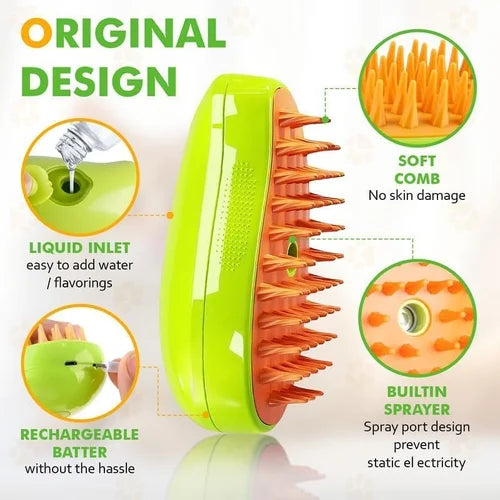 3 in 1 Pet Hair Removal Steam Brush