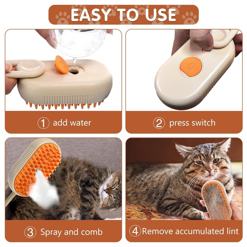 3 in 1 Pet Hair Removal Steam Comb