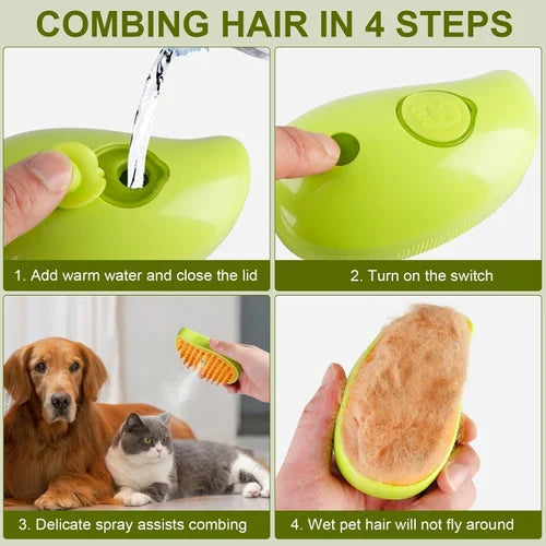 3 in 1 Pet Hair Removal Steam Brush