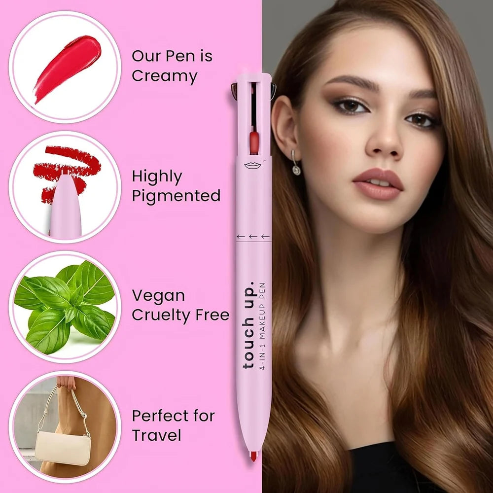 Multipurpose 4-in-1 Waterproof Makeup Pen - Eyeliner, Lip Liner, Eyebrow Pencil and Highlighter