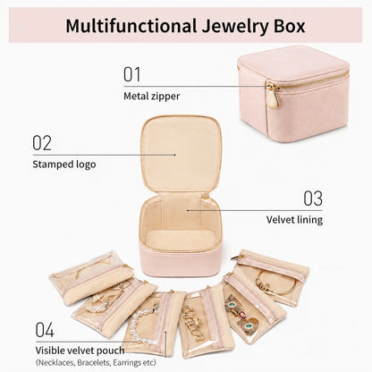 Travel Jewellery Organizer with 6 Zipper Pouches