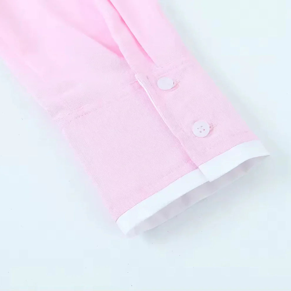 LONG SLEEVE TURN DOWN COLLAR SHIRT