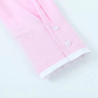 LONG SLEEVE TURN DOWN COLLAR SHIRT