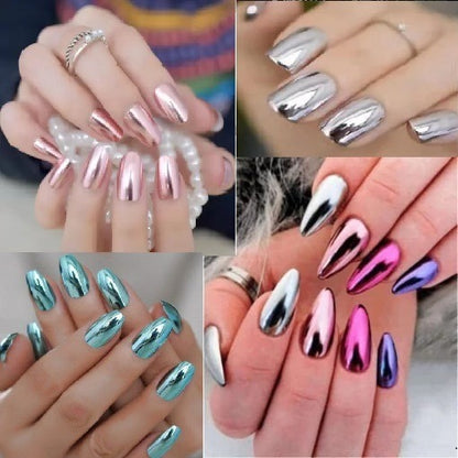 Metallic Mirror Finish Glass Nail Polish Pack Of 4