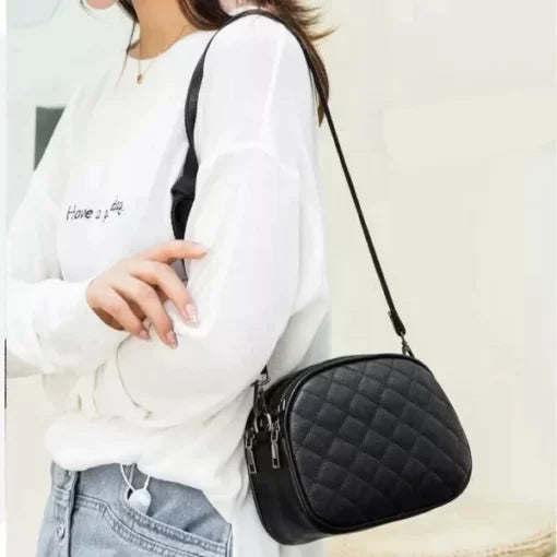 Versatile Fashion Trendy 3 Zipper Crossbody Designer Bag