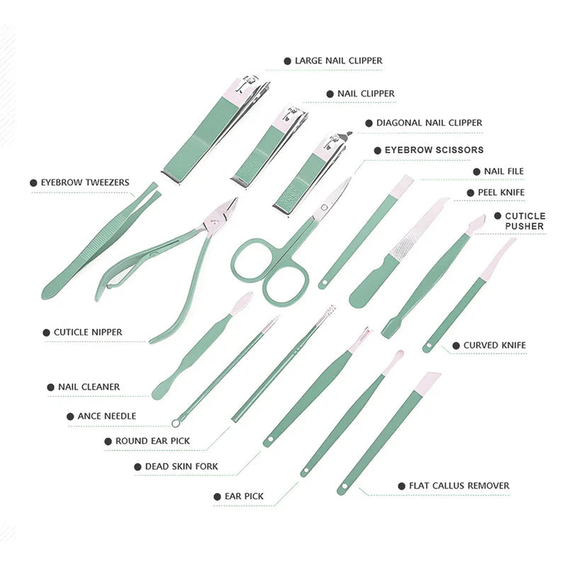 Manicure Pedicure Nail Clipper Set 16 Pieces