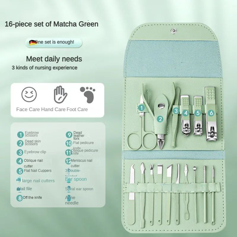 Manicure Pedicure Nail Clipper Set 16 Pieces