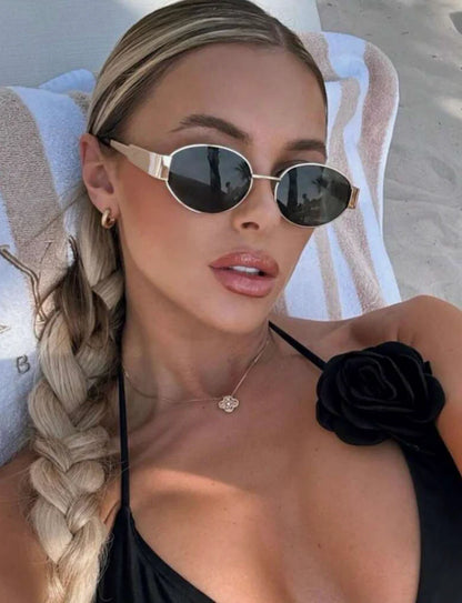 Vintage Oval Metal Frame Glasses